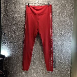 Zyia Active Light N Tight High Rise Red Leggings Size 12 Polyester Logo